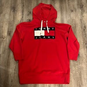 Tommy Hilfiger Red Hooded Sweater Dress